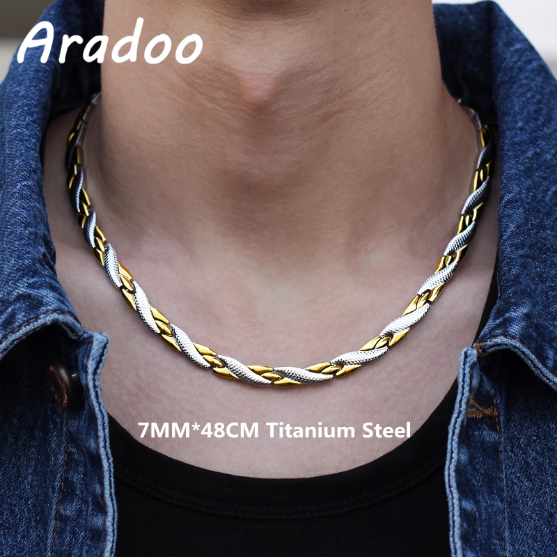Ansi Chain - ARADOO Titanyum Çelik Ejderha Desen Kolye